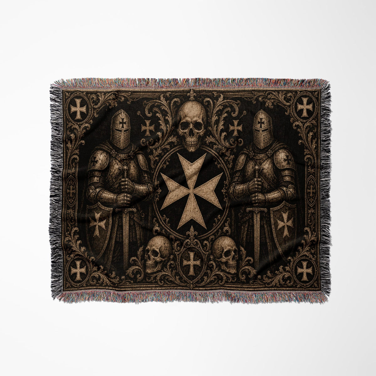 CalmNestStyle The Eight Pointed Cross Knights Under the Cross jacquard woven blanket