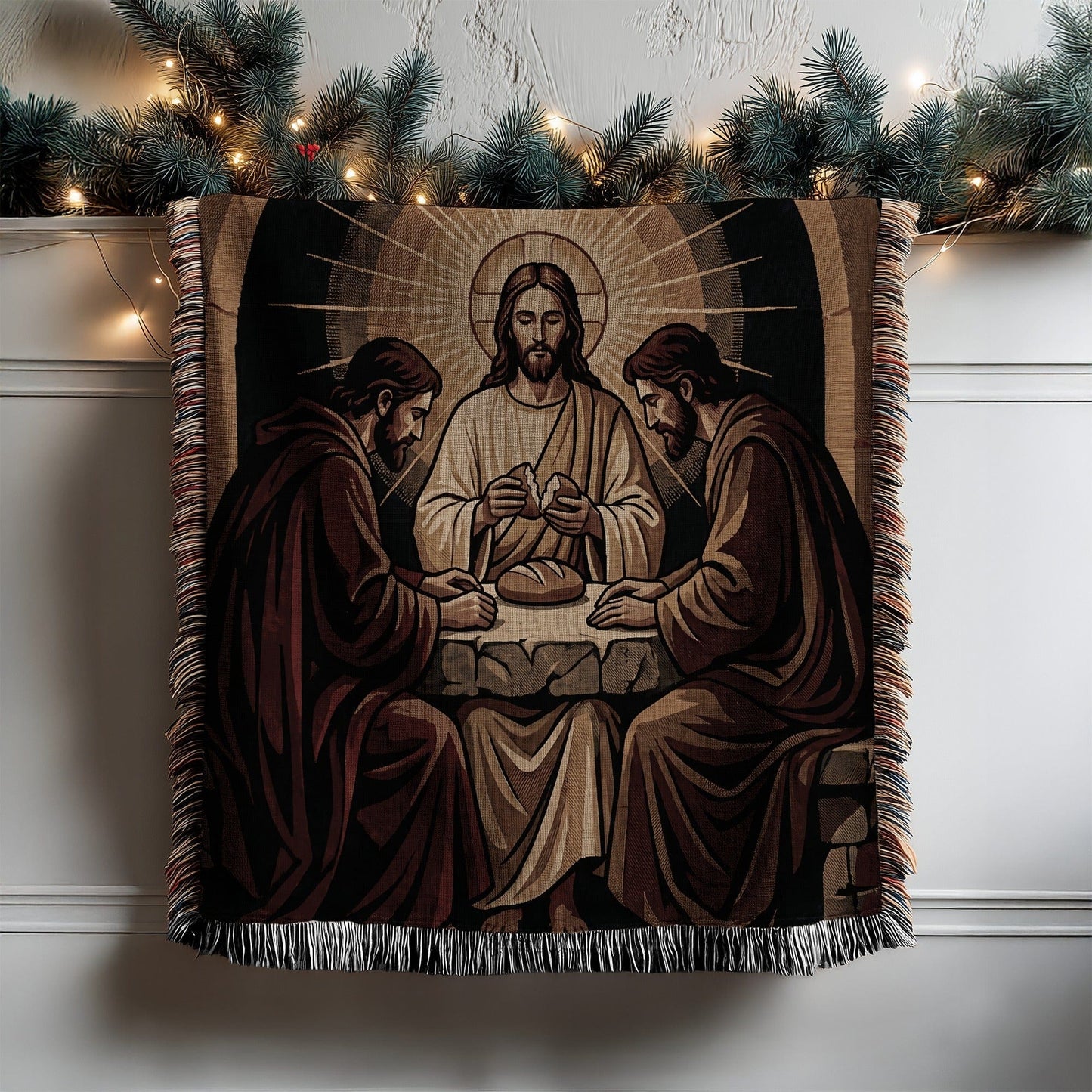 Last Supper with Jesus and Apostles Tapestry Blanket