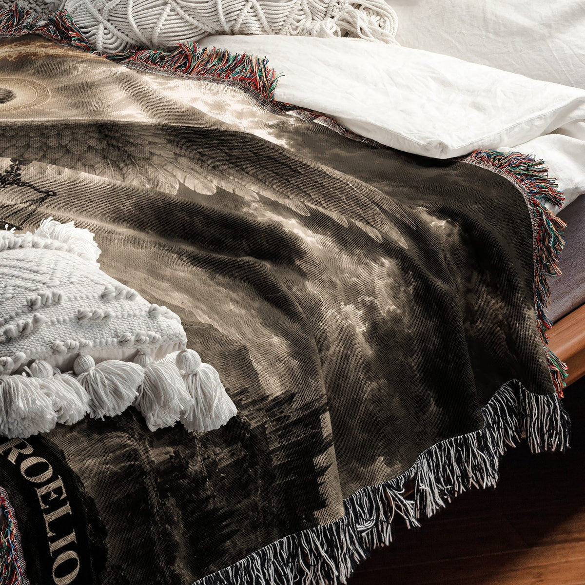 CalmNestStyle Saint Michael Defend Us in Battle jacquard woven blanket
