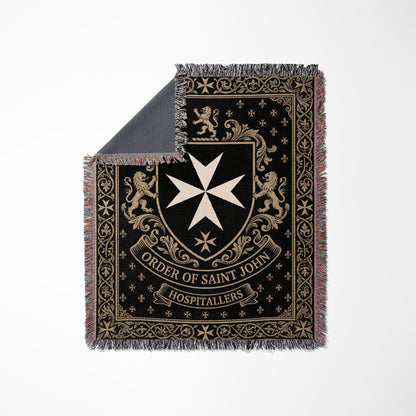 CalmNestStyle Order of Saint John Hospitallers Gold Crest Woven Blanket jacquard woven blanket