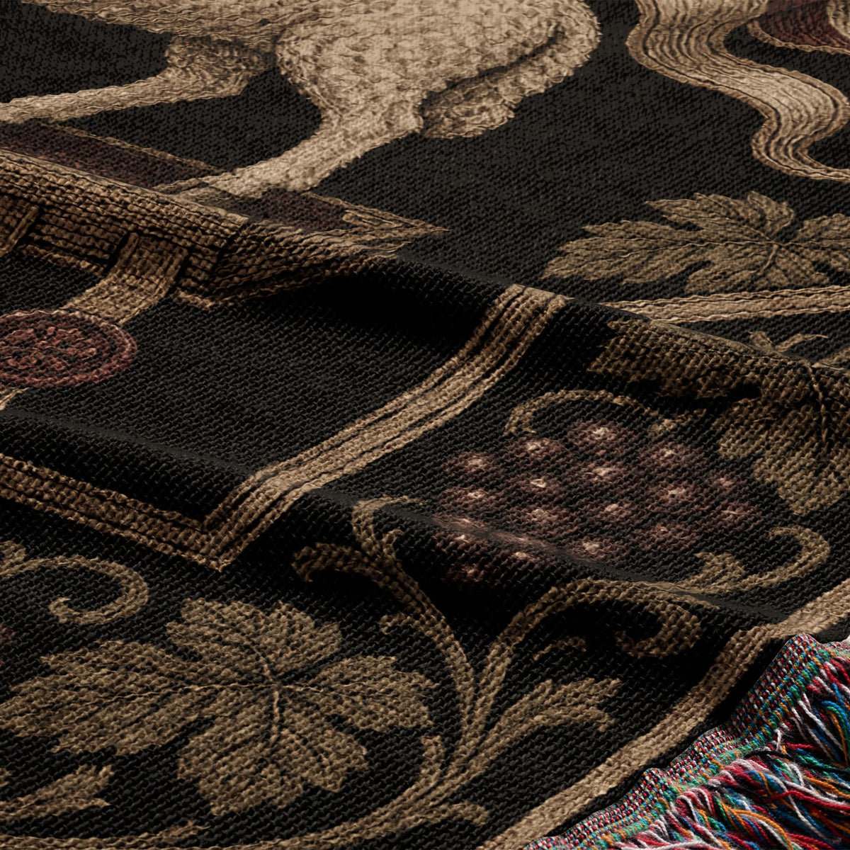 CalmNestStyle Dark Academia Lamb Icon Woven Blanket jacquard woven blanket