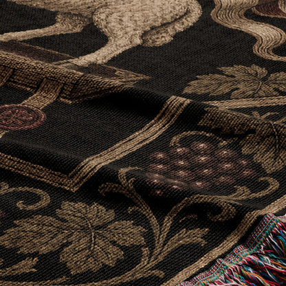 CalmNestStyle Dark Academia Lamb Icon Woven Blanket jacquard woven blanket