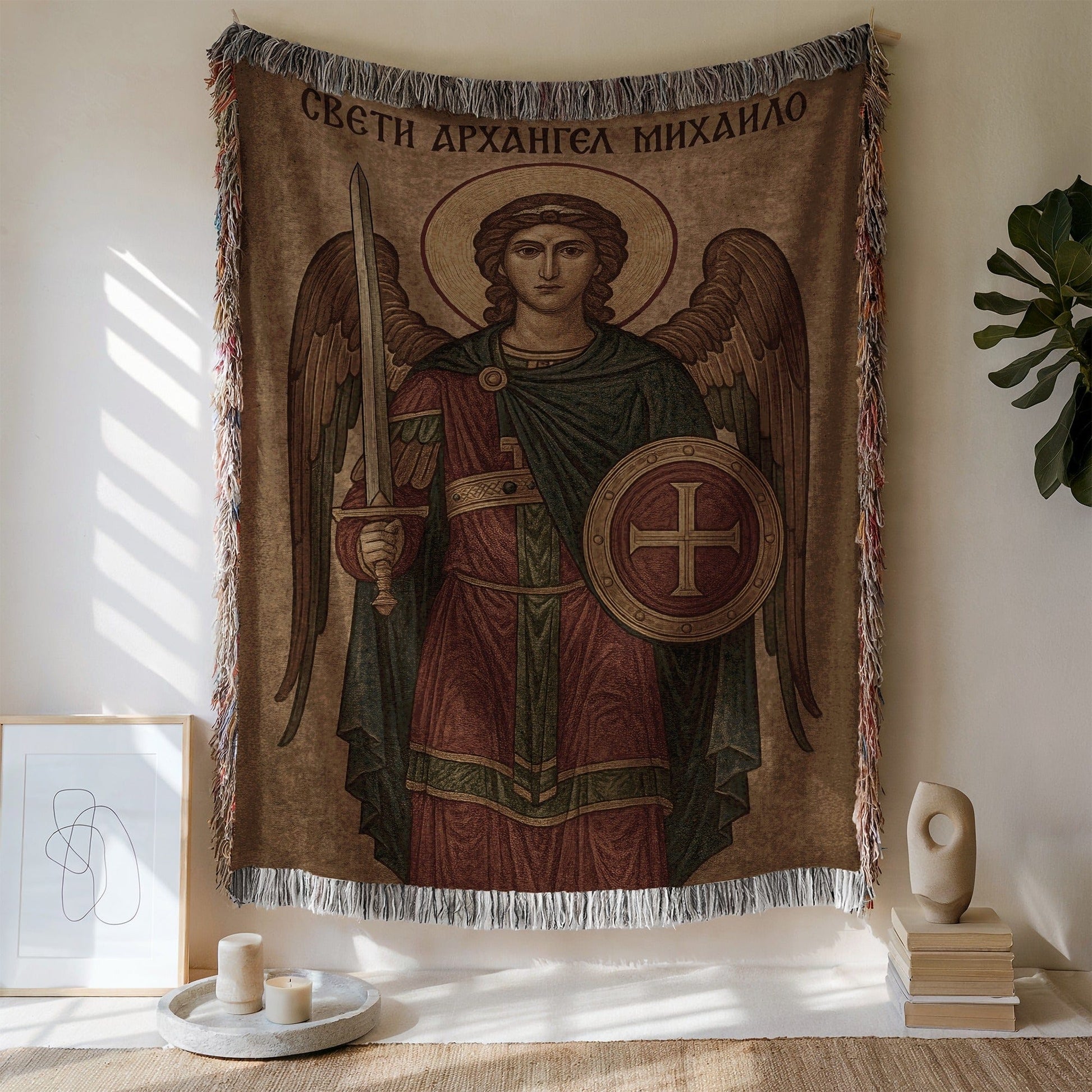Archangel Michael Tapestry Wall Hanging Decor