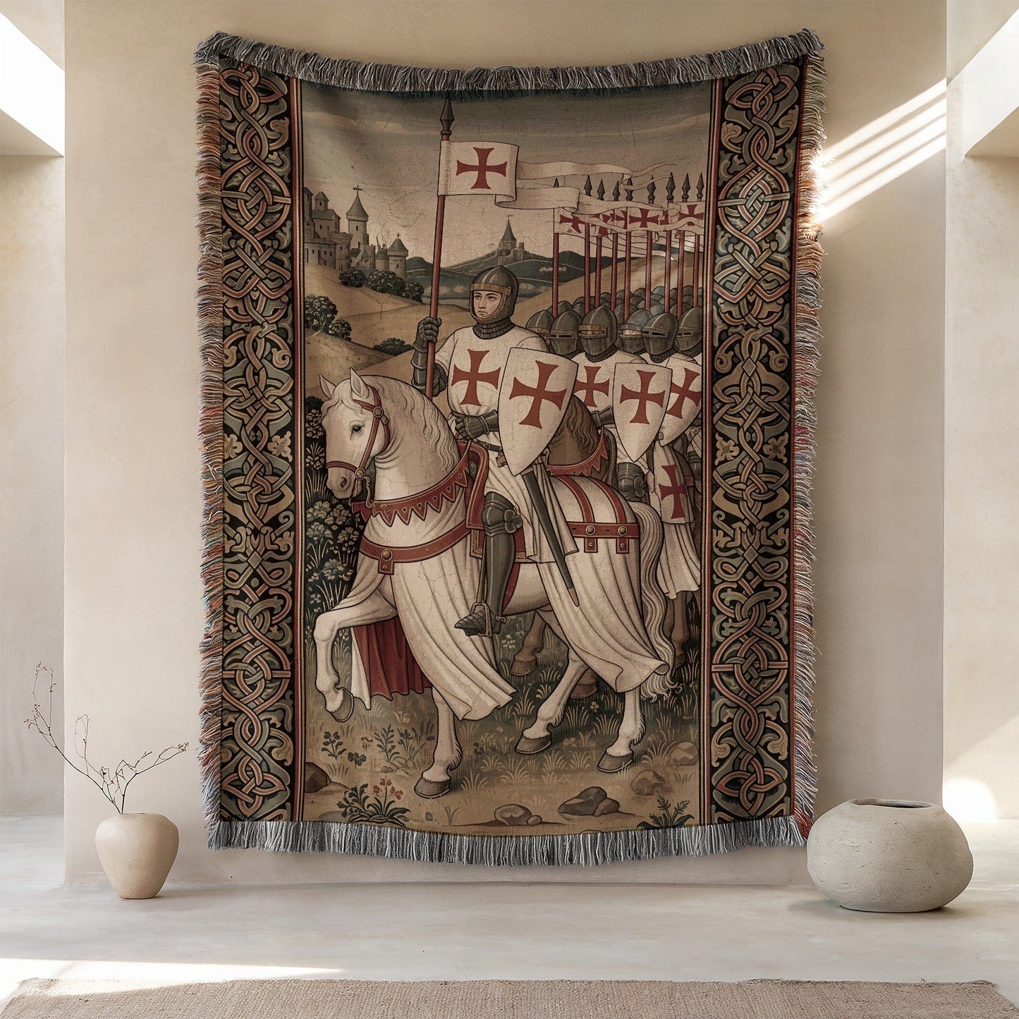 Medieval Knight Tapestry Wall Hanging Decor
