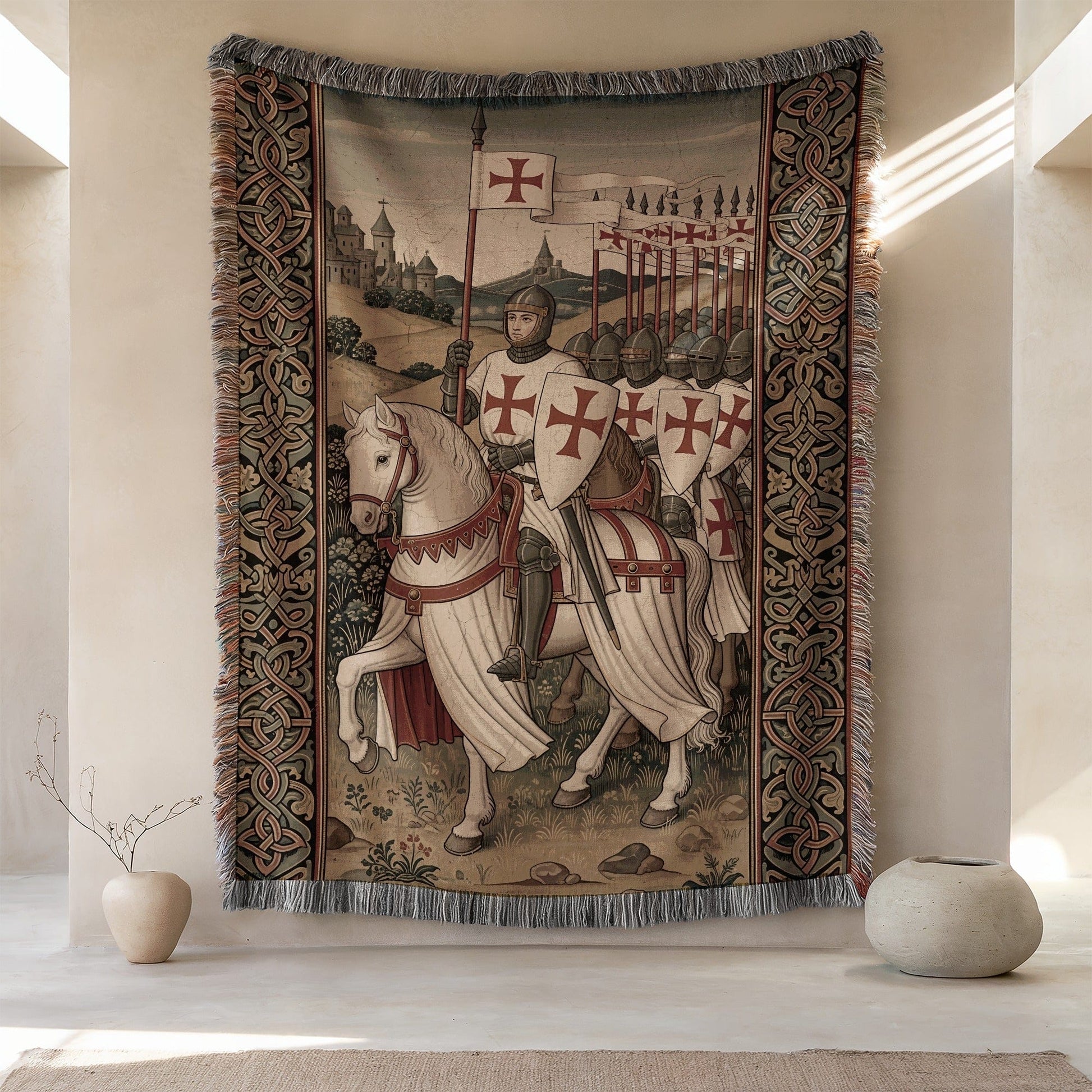 Medieval Knight Tapestry Wall Hanging Decor