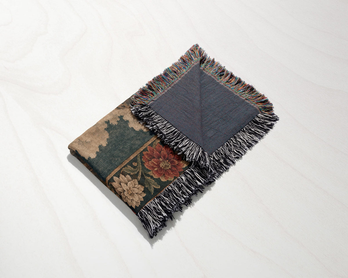 CalmNestStyle Our Lady of Guadalupe at Tepeyac jacquard woven blanket