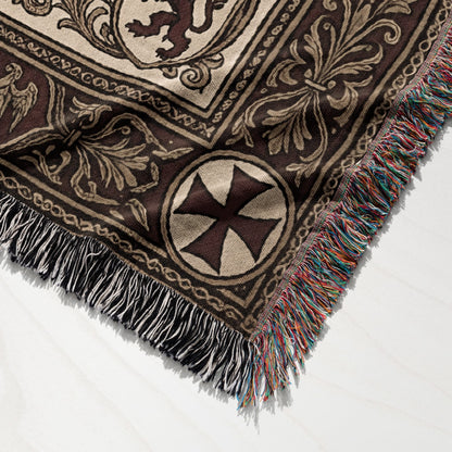 CalmNestStyle Templar Emblem Woven Blanket jacquard woven blanket