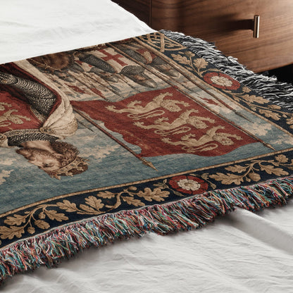 CalmNestStyle Richard the Lionheart Crusader King jacquard woven blanket