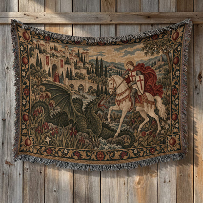 CalmNestStyle Saint George Before the Walled Town jacquard woven blanket