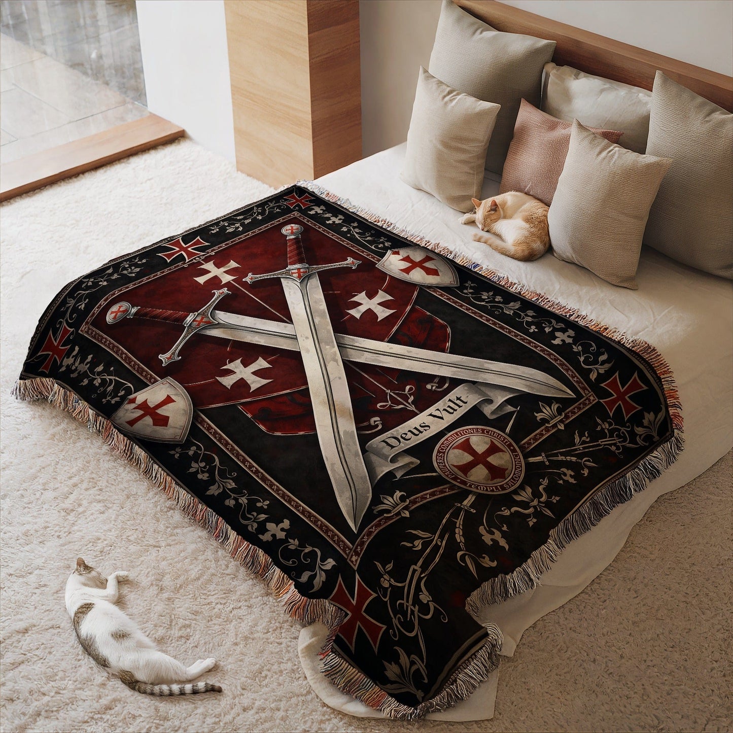 Medieval Knights Swords and Shields Blanket