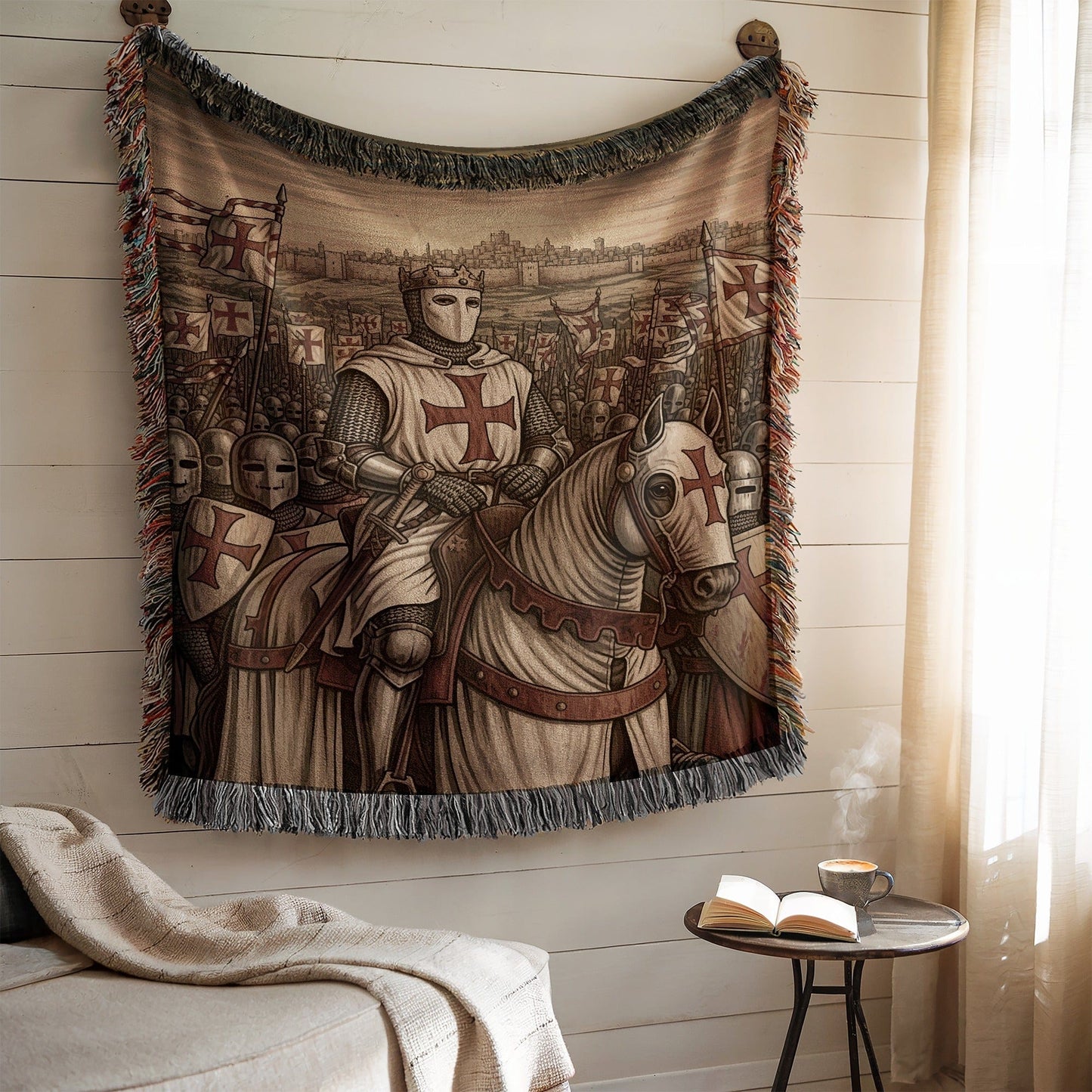Medieval Knight Tapestry Woven Blanket Decorative Product