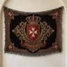 Order of Malta Crowned Crest Gold Scroll Woven Blanket