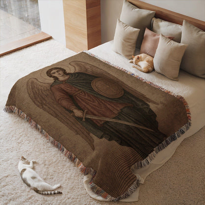 Guardian Angel Woven Tapestry Blanket Bedding Product