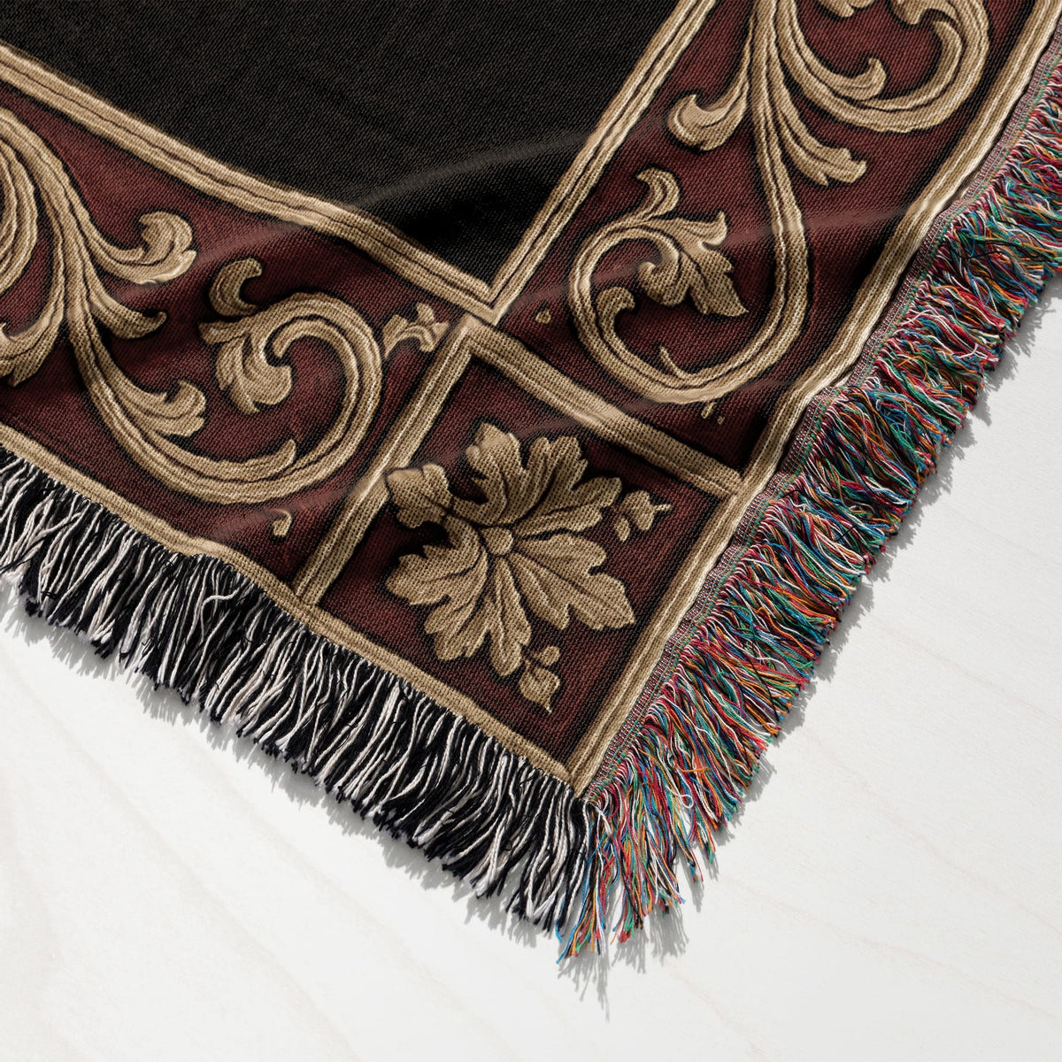 MyDesigns Medieval Wall Hanging – Santiago Templar Hospitaller Teutonic Woven Blanket, Acanthus Border jacquard woven blanket
