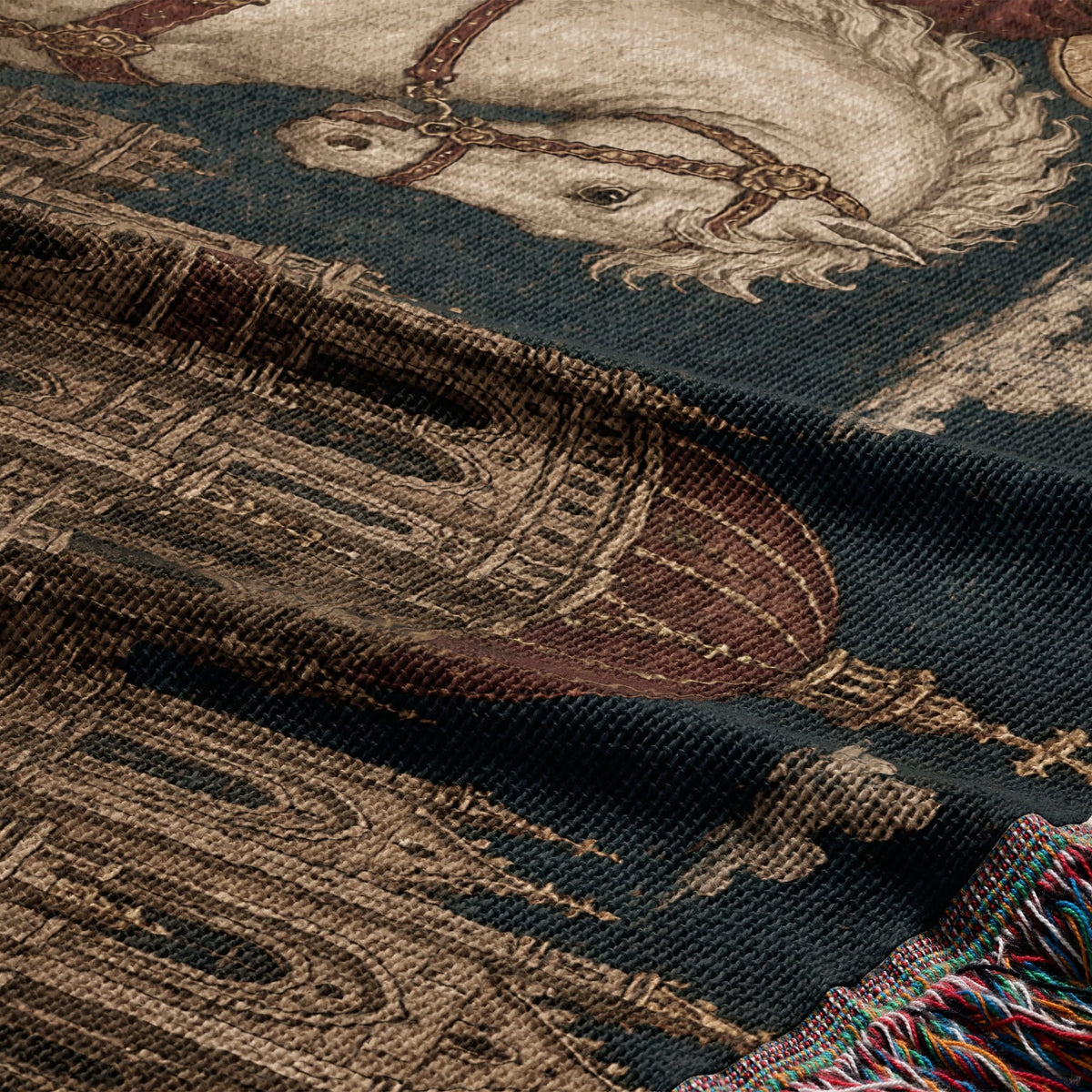 CalmNestStyle Saint George Icon at the Castle jacquard woven blanket