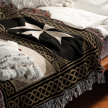 MyDesigns Medieval Tapestry Blanket – Calatrava & Crusader Orders Woven Throw jacquard woven blanket