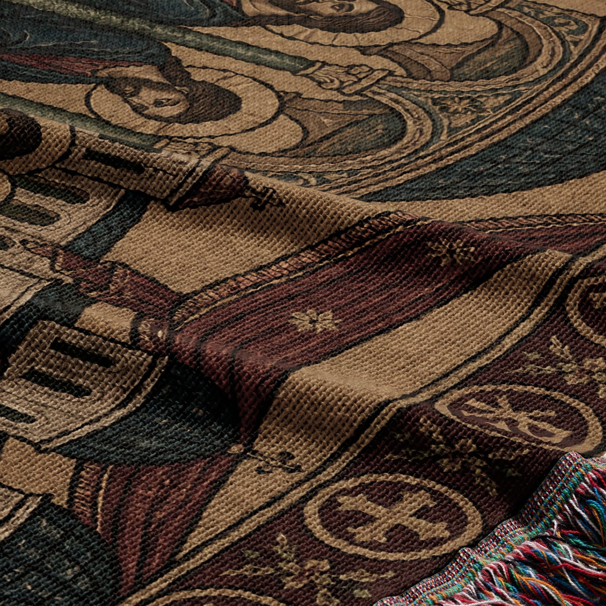 MyDesigns Crimson Last Supper Horizontal Tapestry - Byzantine Woven Throw jacquard woven blanket