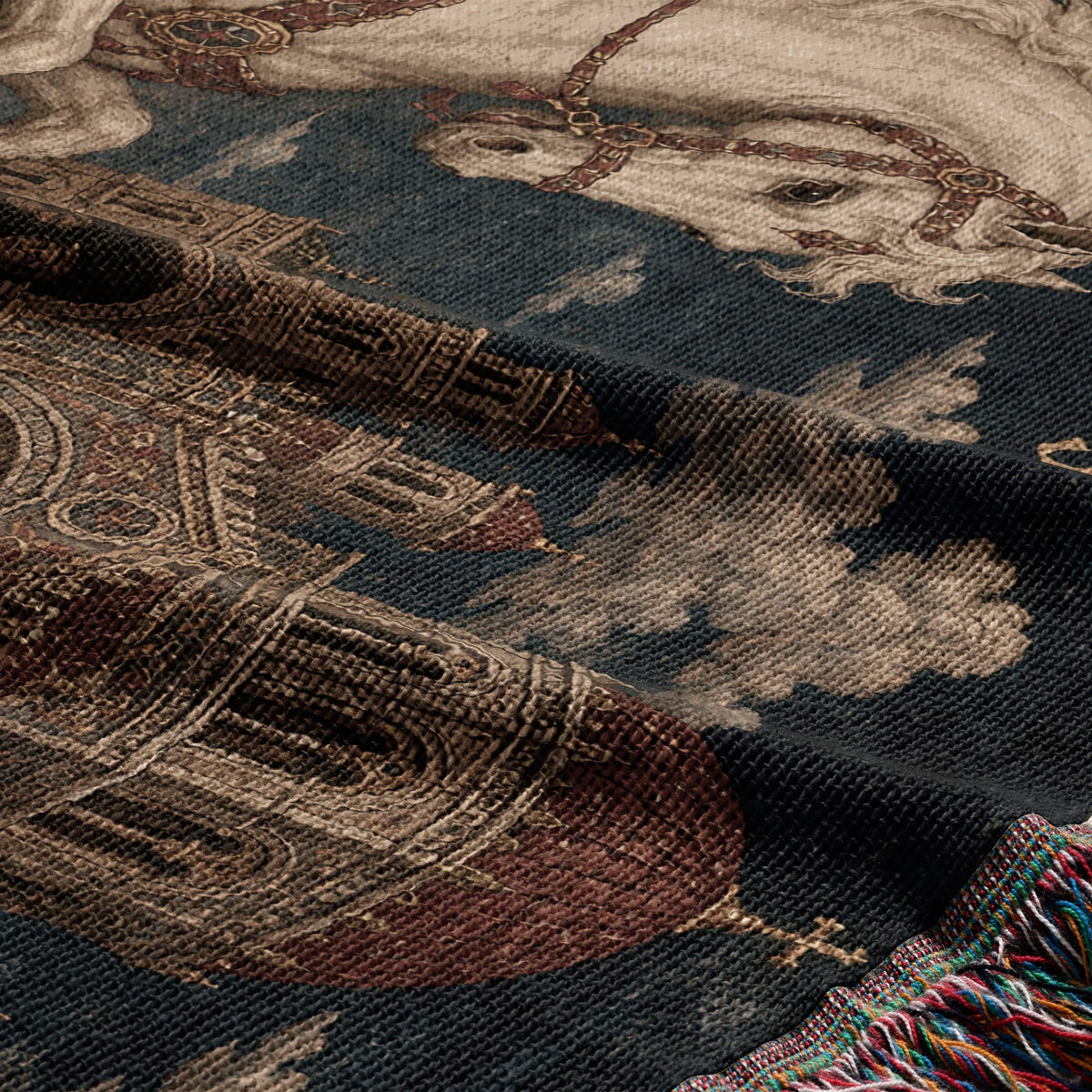 CalmNestStyle Saint George Icon With Gold Halo jacquard woven blanket