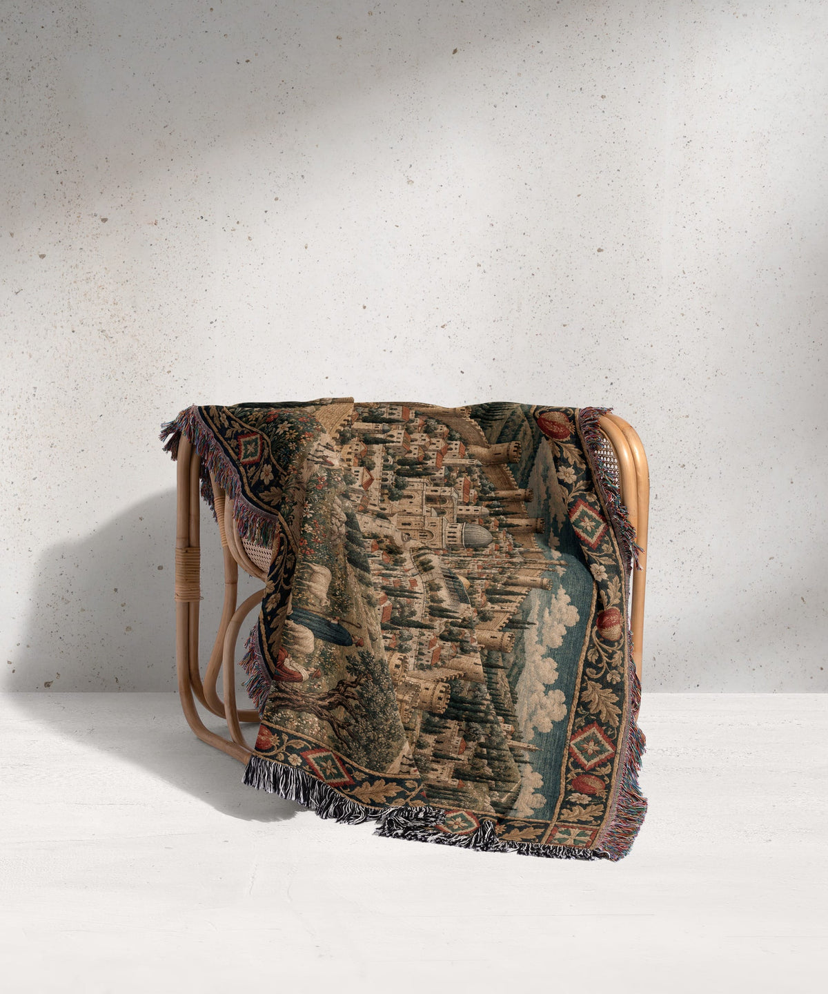 CalmNestStyle Jerusalem on the Hill I Knights and Pilgrims jacquard woven blanket