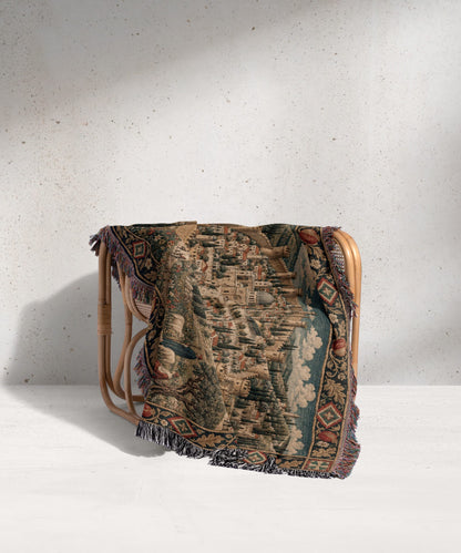 CalmNestStyle Jerusalem on the Hill I Knights and Pilgrims jacquard woven blanket