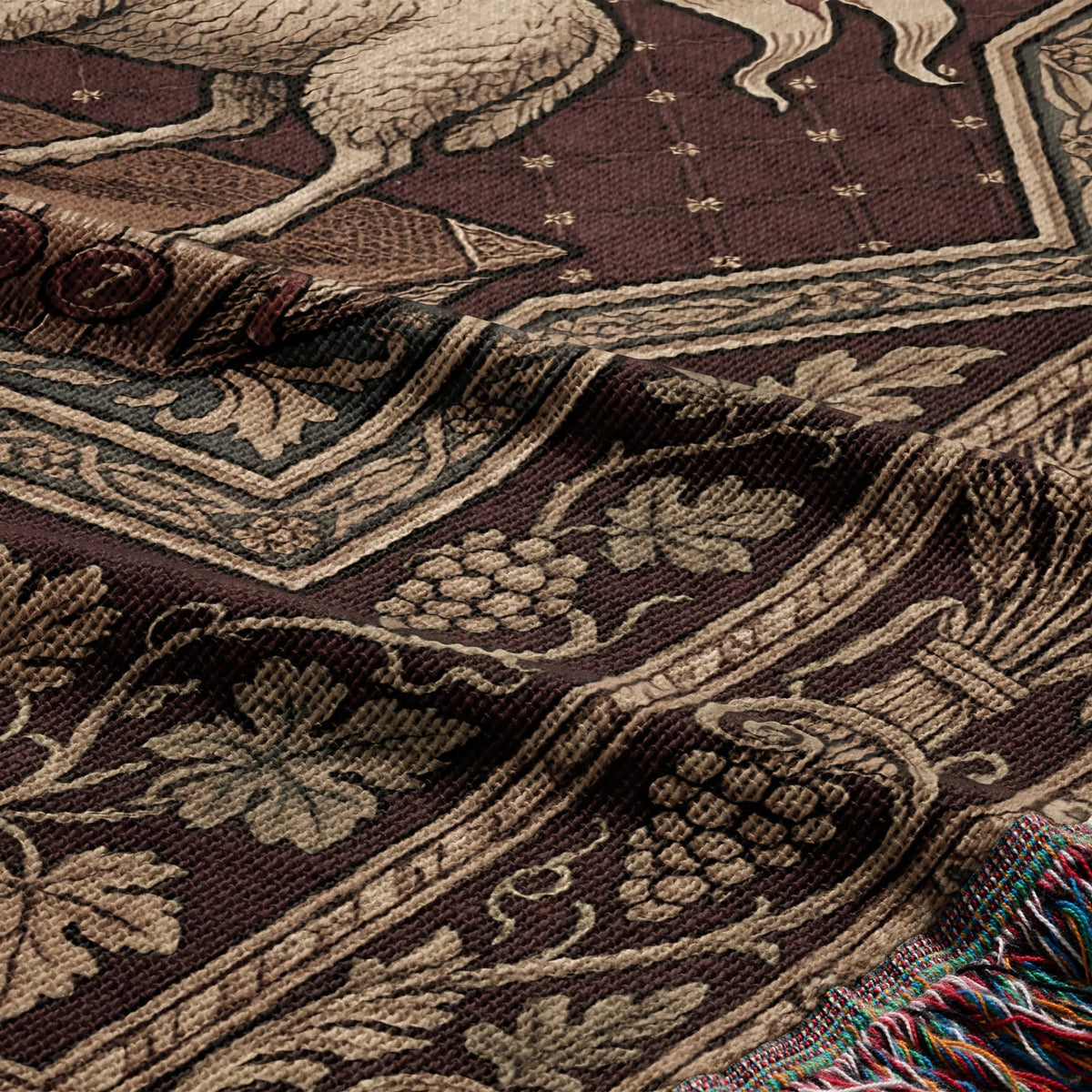 CalmNestStyle Agnus Dei Tapestry Woven Blanket jacquard woven blanket