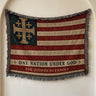 One Nation Under God Jerusalem Cross Flag Woven Blanket