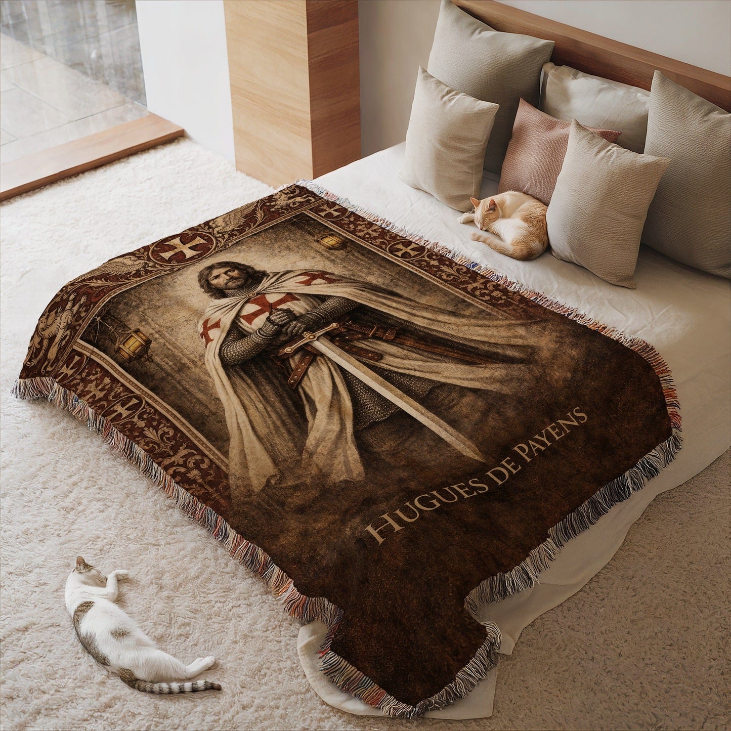 Hugues de Payens Artwork Blanket for Home Decor