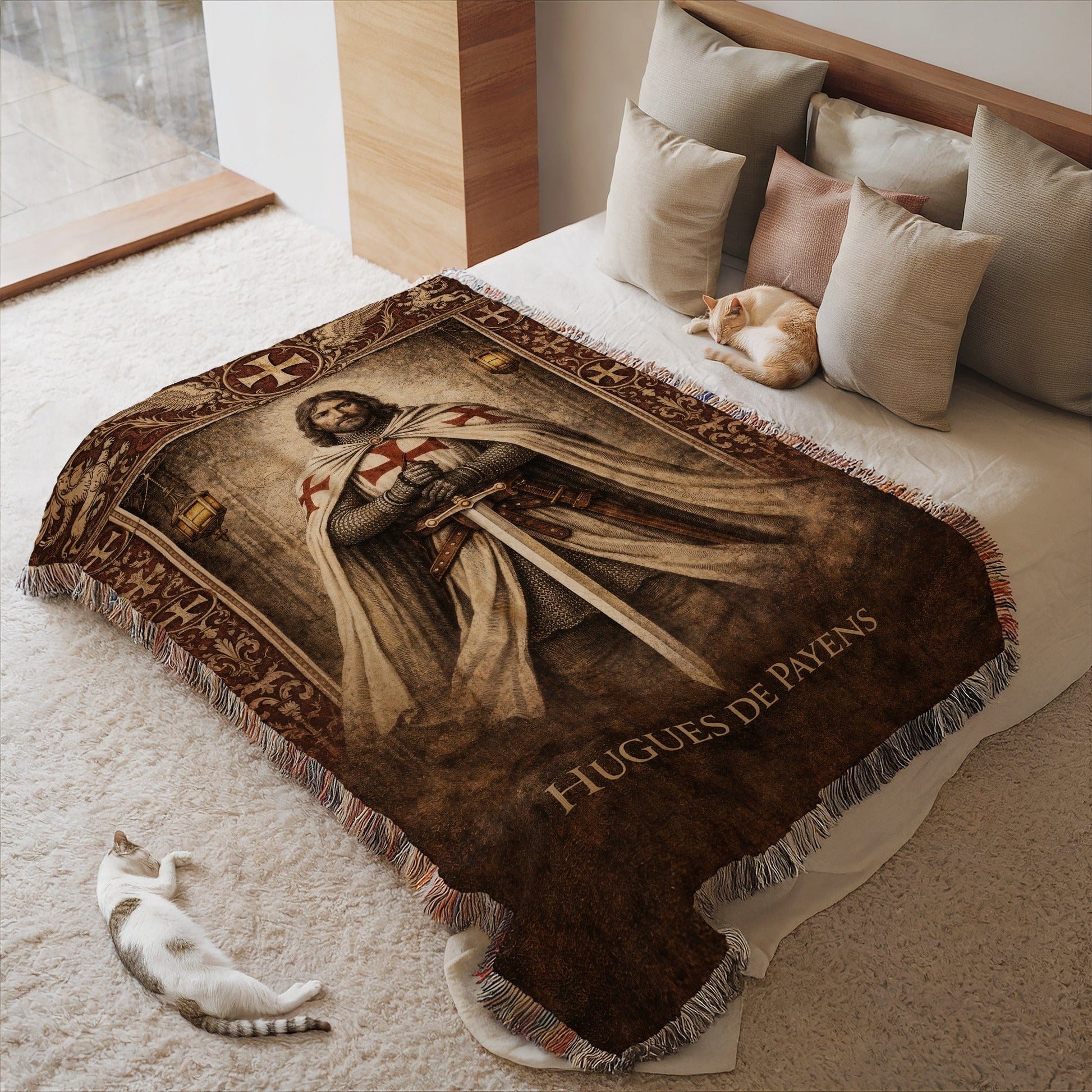 Hugues de Payens Artwork Blanket for Home Decor
