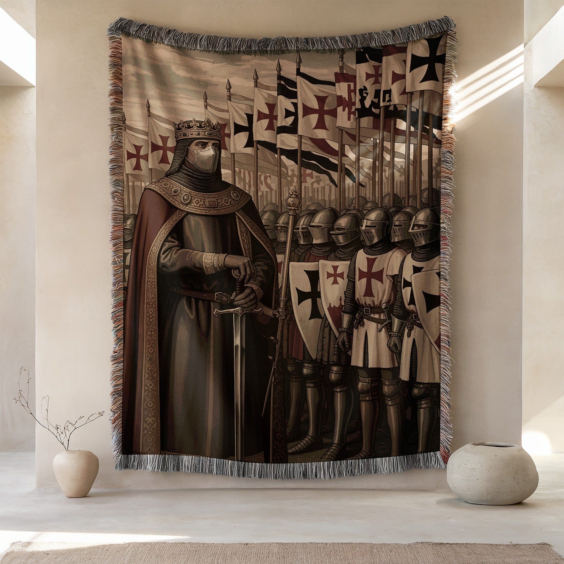 Medieval Knight and Soldiers Tapestry Wall Art Decor