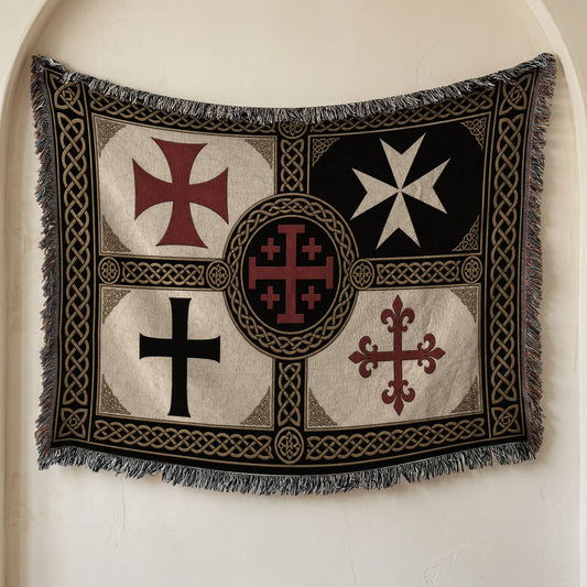 MyDesigns Medieval Tapestry Blanket – Calatrava & Crusader Orders Woven Throw jacquard woven blanket