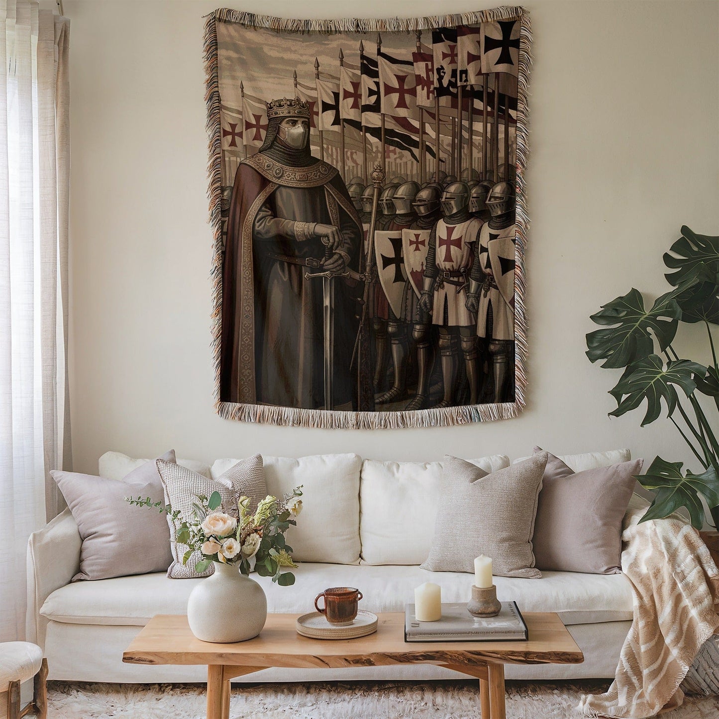 Medieval Knight Illustration Wall Hanging Decor