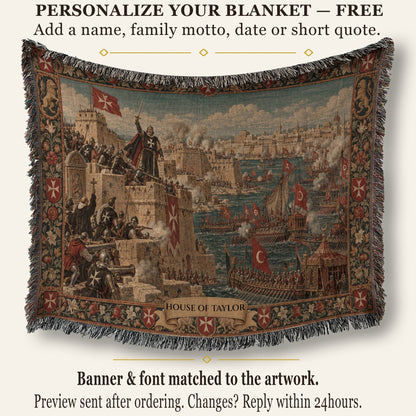 CalmNestStyle Great Siege of Malta 1565 Tapestry Woven Blanket jacquard woven blanket