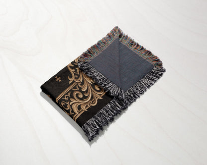CalmNestStyle Order of Saint John Hospitallers Baroque Frame Crest Woven Blanket jacquard woven blanket