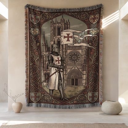 Medieval Knight Woven Tapestry Wall Hanging Decor