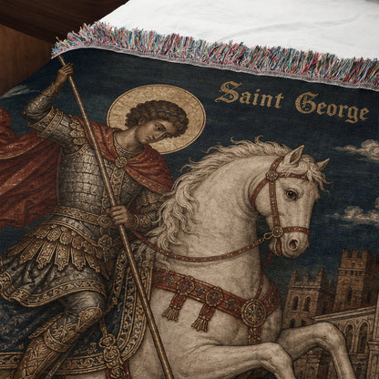 CalmNestStyle Saint George Before the Church jacquard woven blanket