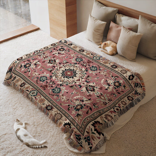 Floral Patterned Decorative Bedroom Blanket