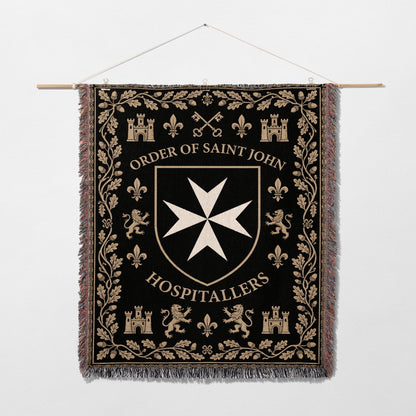 CalmNestStyle Order of Saint John Hospitallers Fleur-de-Lis Woven Blanket jacquard woven blanket