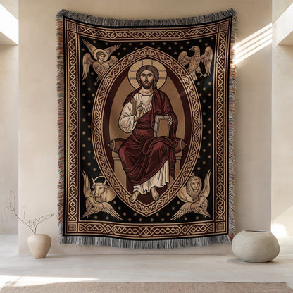 Jesus Christ Religious Icon Woven Tapestry Wall Hanging