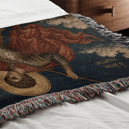 CalmNestStyle Saint George Greek Orthodox Icon jacquard woven blanket