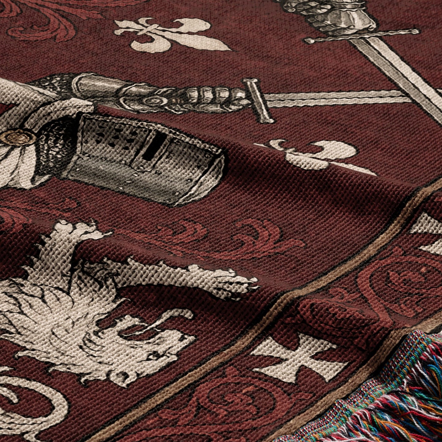 MyDesigns Medieval Wall Hanging – Templar Knight Duel Woven Blanket jacquard woven blanket