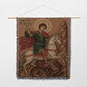 Sveti Georgije Saint George and Dragon Art Depiction Woven Blanket