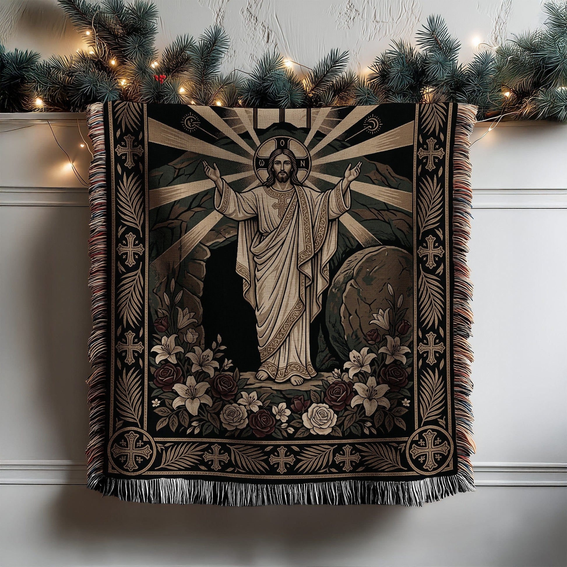 Inspirational Christian Religious Themed Tapestry Blanket