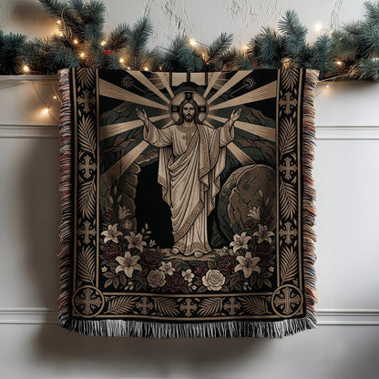 Inspirational Christian Religious Themed Tapestry Blanket