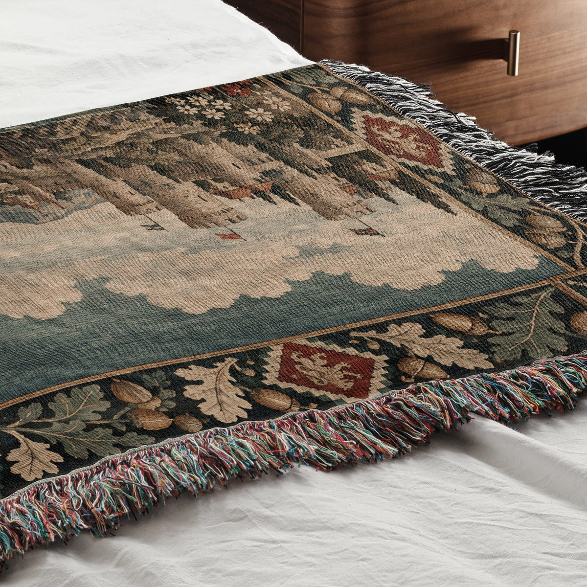 CalmNestStyle Saint George Guardian at Dawn jacquard woven blanket