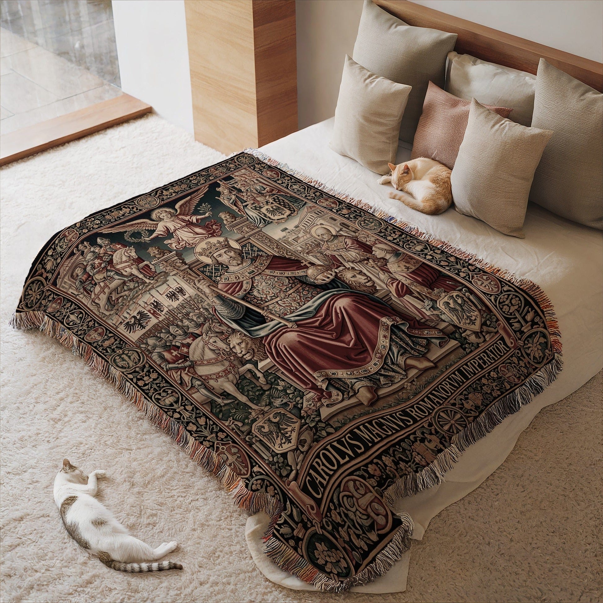 Historical Artwork Design Bed Throw Blanket
