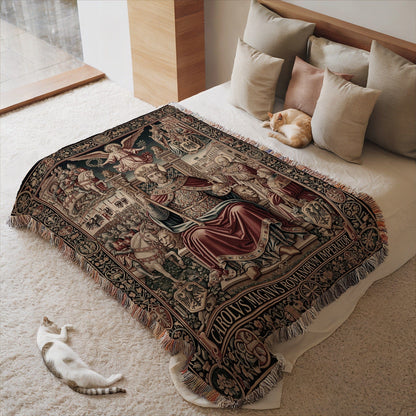 Historical Artwork Design Bed Throw Blanket