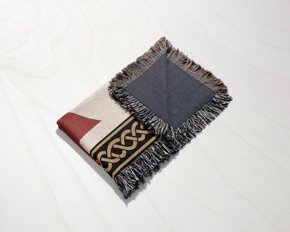 MyDesigns Medieval Blanket with Saint Lazarus Cross – Templar Hospitaller Jerusalem Woven Throw jacquard woven blanket