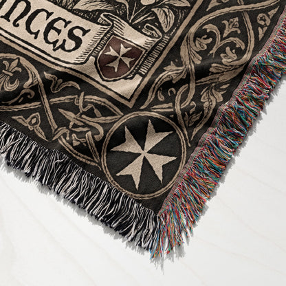 CalmNestStyle Hospitaller Knight Medieval Warrior Woven Blanket jacquard woven blanket