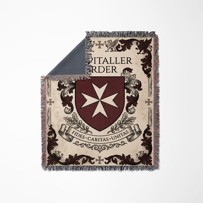 CalmNestStyle Hospitaller Order Fides Caritas Unitas Ornamental Woven Blanket jacquard woven blanket