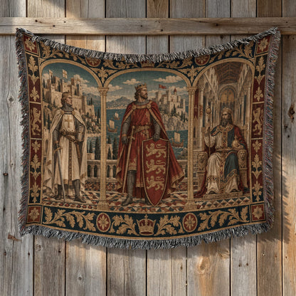 CalmNestStyle Kings of Christendom Triptych jacquard woven blanket